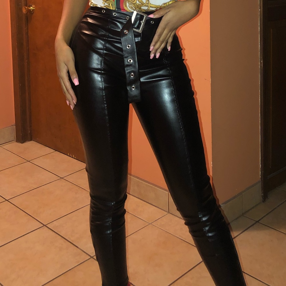 Black leather pants